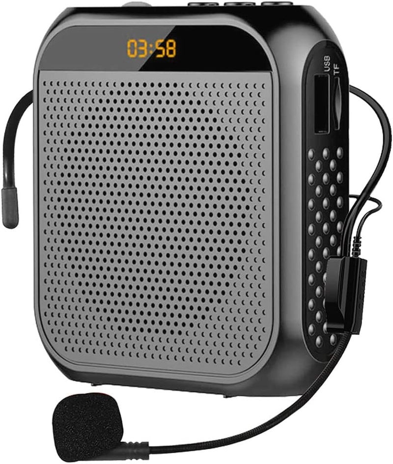 VOVIGGOL Portable Voice Amplifier for Teachers, 2200mAh Rechargeable Personal Amplifier Mic PA System Headset Microphone with Speaker for Teachers, Training, Meeting, Tour Guide, Yoga, Classroom (Black) - Image 1